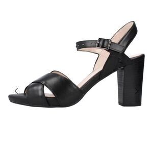 Stonefly Women's Heels Sandals Strappy Black Leather Shoes Size 41/9.5